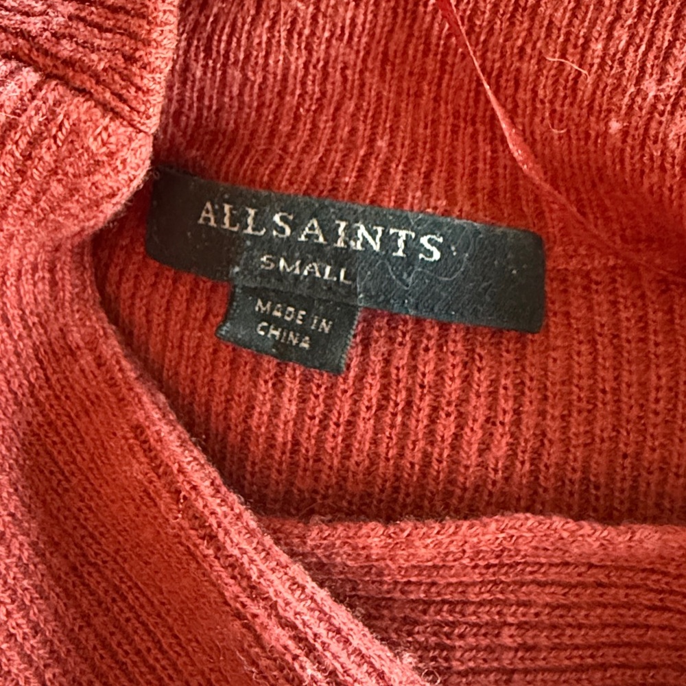 AllSaints Rust Red Knit Sweater Ridley - Picture 5 of 6